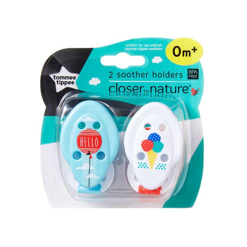Tommee Tippee CTN Soother Holder X 2 (Assorted Designs/Colours) 澳洲生活网