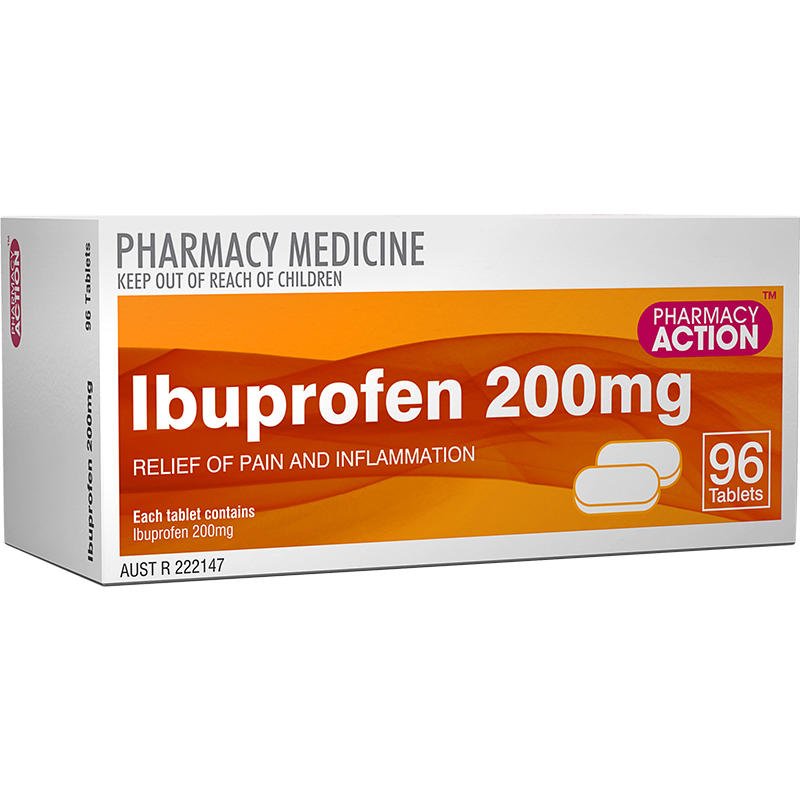 Pharmacy Action Ibuprofen 200mg Tab X 96 (Generic for Nurofen) 澳洲生活网