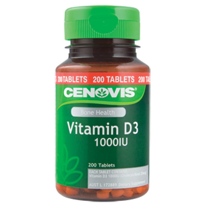 Cenovis 高含量维生素D3片 200片 （维护正常骨钙代谢保持健康的神经和肌肉力量和免疫系统） 澳洲生活网