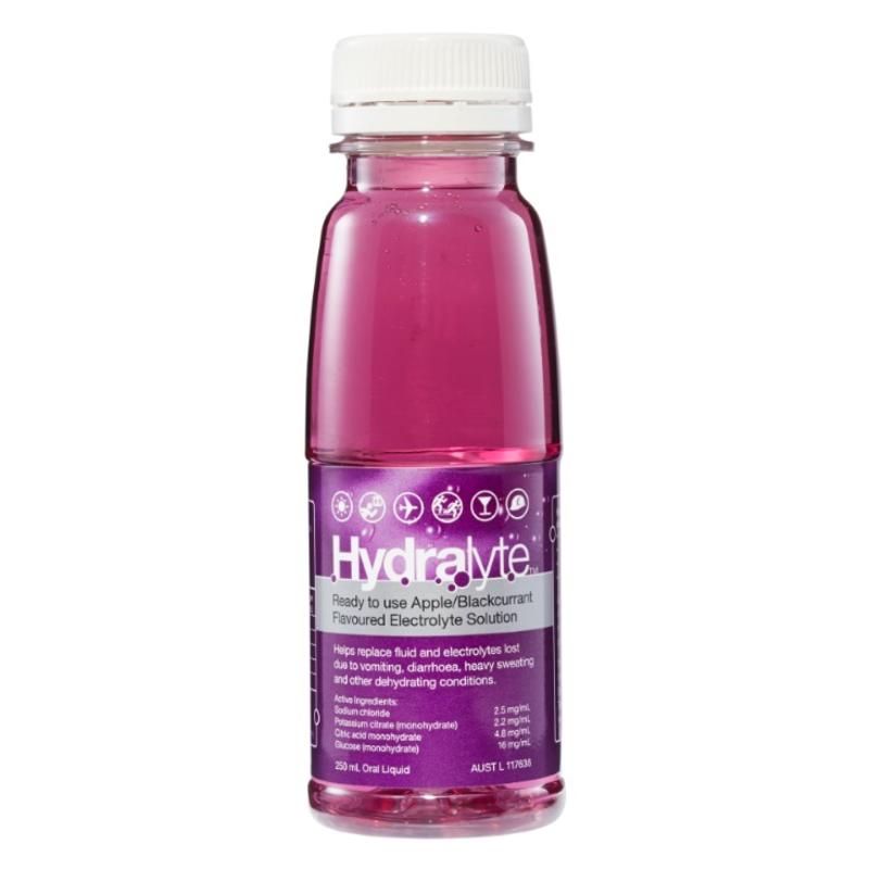 Hydralyte Electrolyte Solution Apple Blackcurrant Flavoured 250ml 澳洲生活网